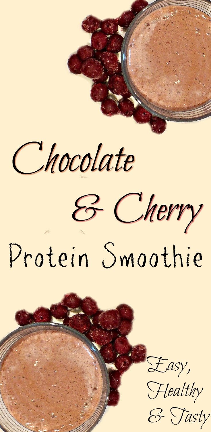 My husband has been inspired by making smoothies! this chocolate & cherry protein smoothie is just what you need after the gym or run!